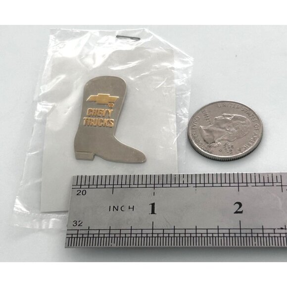 Chevy Trucks Boot Shaped Lapel Pin Employee Advertising Promo New - Picture 2 of 3